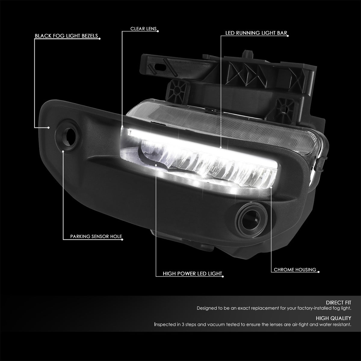 Clear Lens LED Front Bumper Fog Light Lamps+DRL Bar w/Switch For 19-22 Ram 1500 (DT 5th)