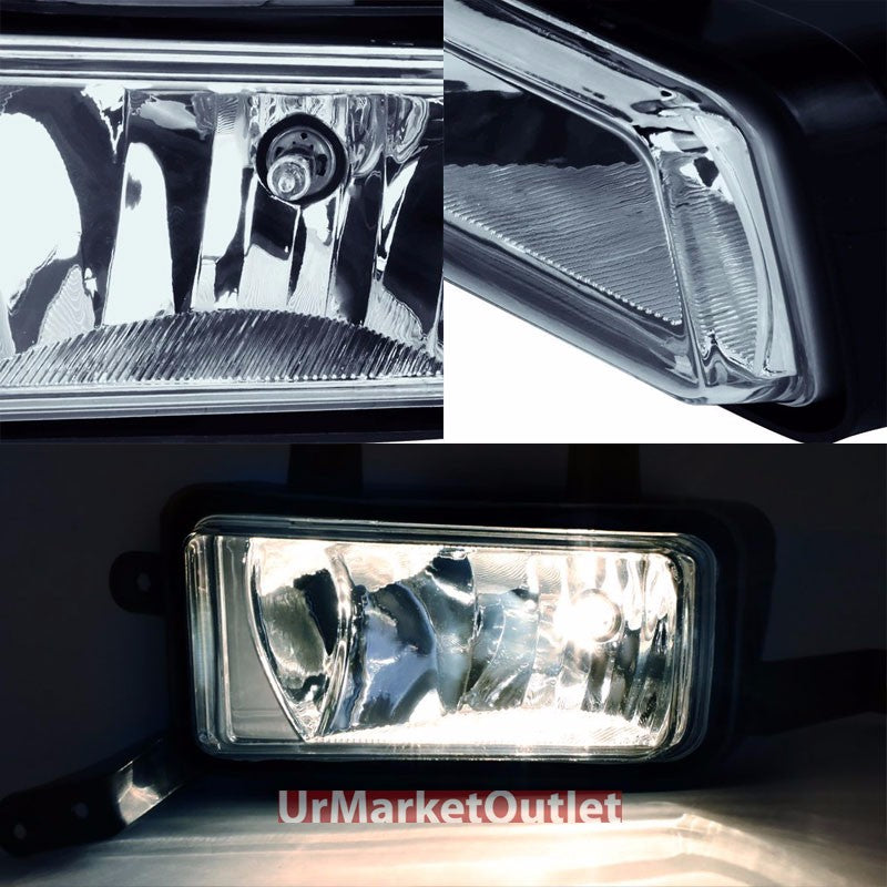 Smoke Lens Front Replacement Bumper Fog Light Lamp+Bulb+Switch For 15+ Chevy/GMC