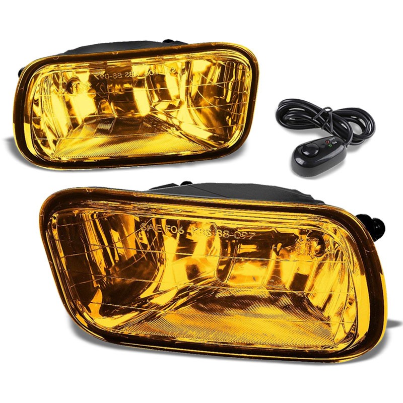 Front Bumper Driving Fog Light Lamp Kit+Bulbs Amber Lens For 09-12 Ram 1500