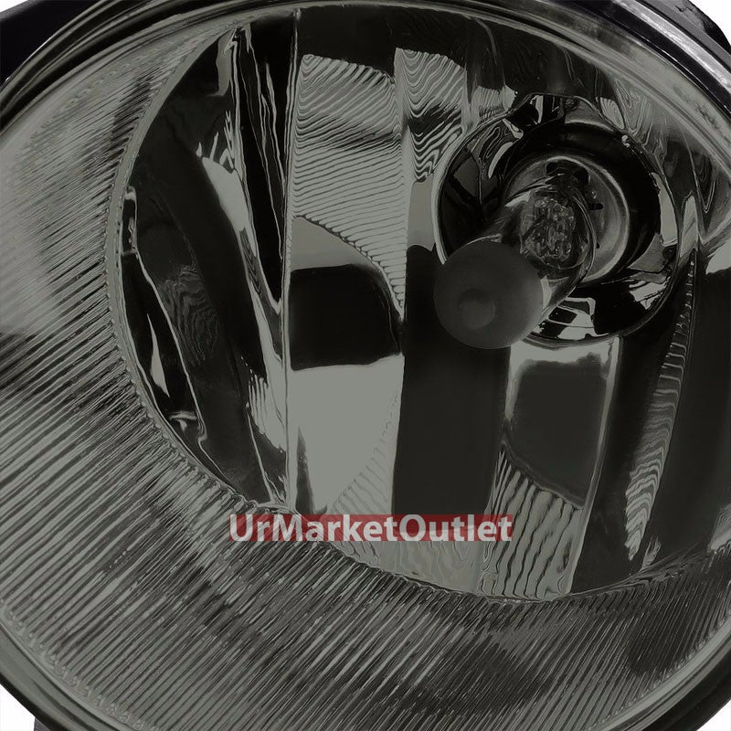 L+R Smoke Lens Chrome Housing Front Bumper Fog Light Lamp+Bulb+Switch TY809