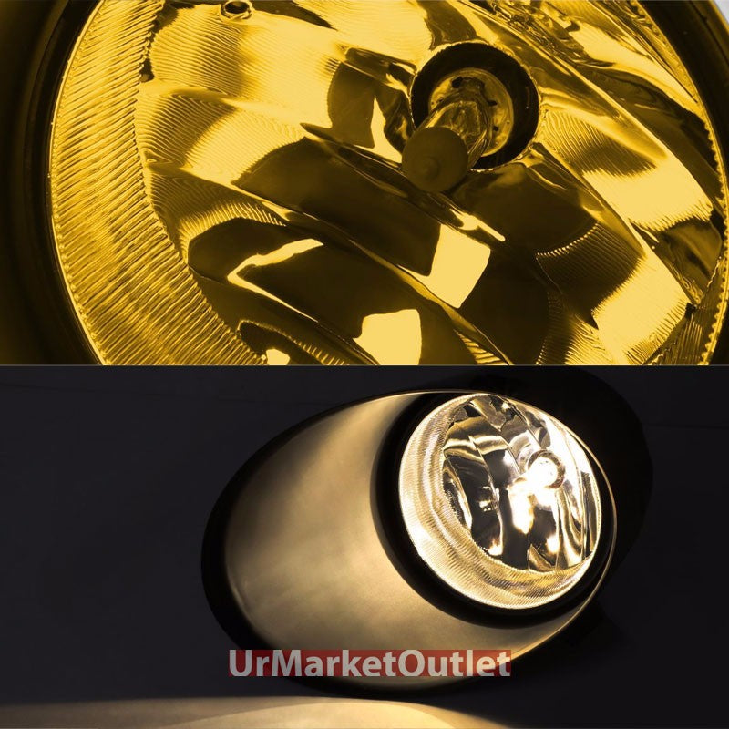 Yellow Amber Len Front Bumper Fog Light Lamp+Bezel+Bulb+Switch For 07-13 Tundra