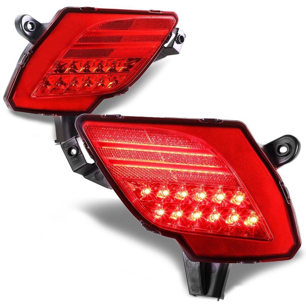 Red Lens Rear LED DRL/Brake Light/Turn Signal Bumper Light For 13-16 CX-5 KE