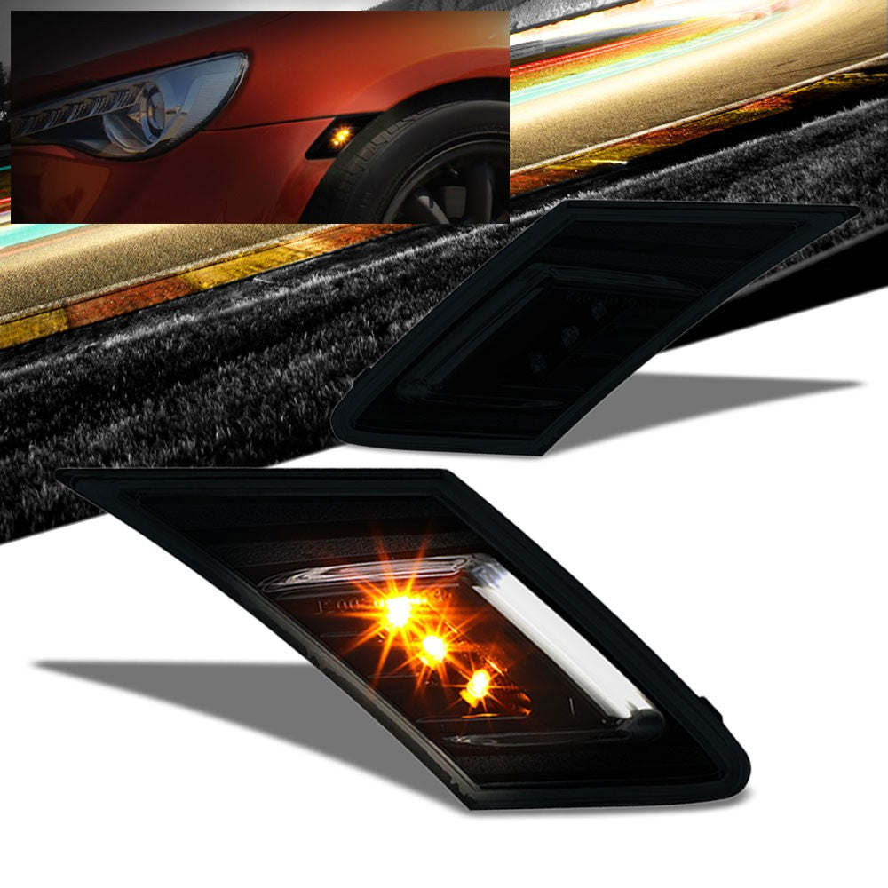 Chrome/Smoke Len Bumper LED Turn Signal Corner/Side Marker Light For Scion FRS