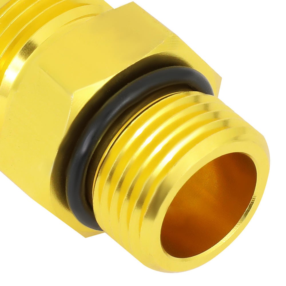 BFC-FIT-4908-004-GD Gold -8 to M18 x 1.5 Straight [AN Male to Male Union Adapter] Oil AN Fitting
