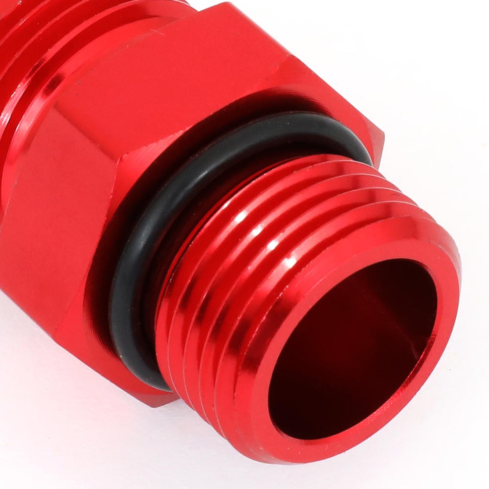 BFC-FIT-4908-004-RD Red -8 to M18 x 1.5 Straight [AN Male to Male Union Adapter] Oil AN Fitting