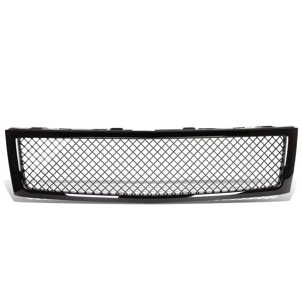 Glossy Black Badgeless Mesh Style Front Grille For 07-13 Silverado 1500