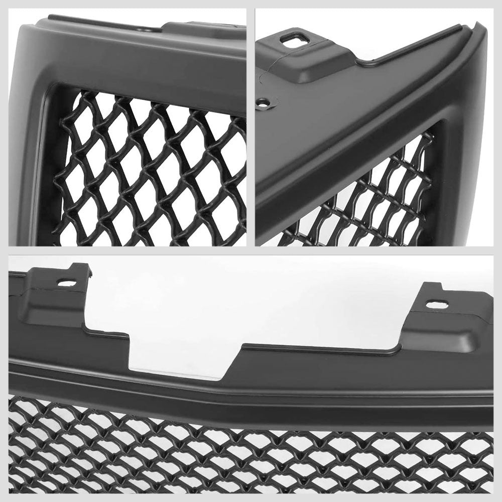 Matte Black Badgeless Mesh Style Front Grille For 07-13 Silverado 1500