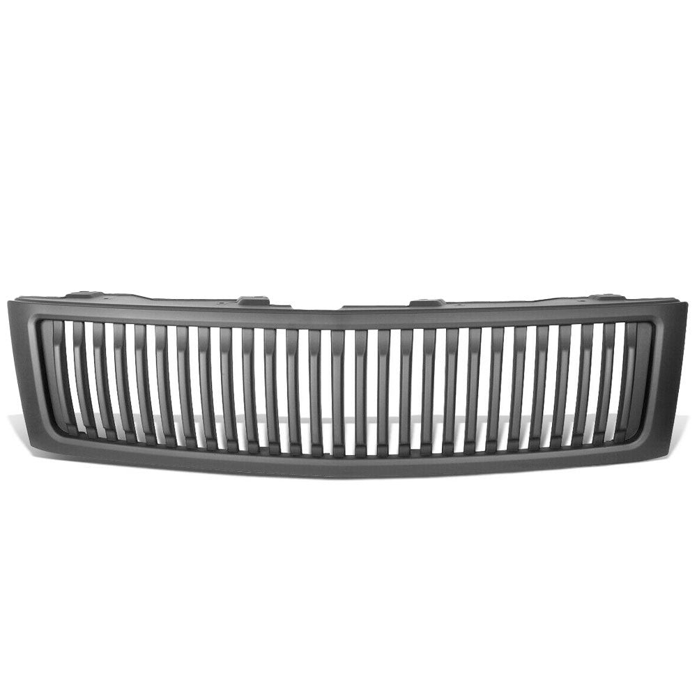 Matte Black Badgeless Vertical Style Front Grille For 07-13 Silverado 1500