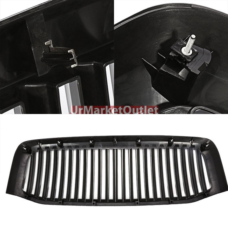 Black Vertical Style Replacement Front Grille For Dodge 06-08 Ram 1500/2500/3500