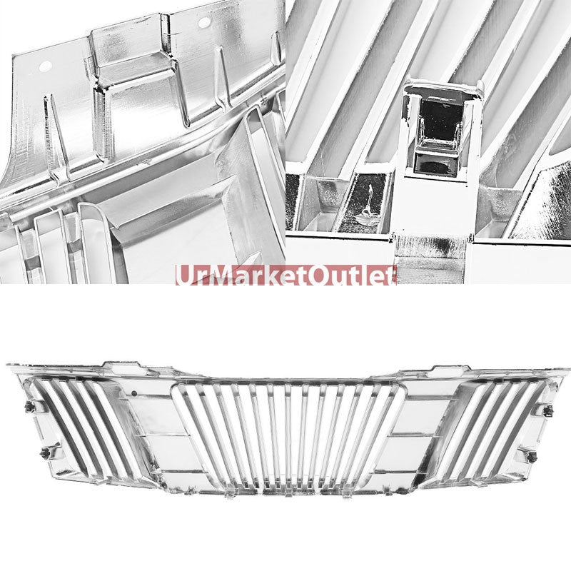 Chrome Vertical Style Replacement Grille For 05-08 Frontier D40/Pathfinder D51
