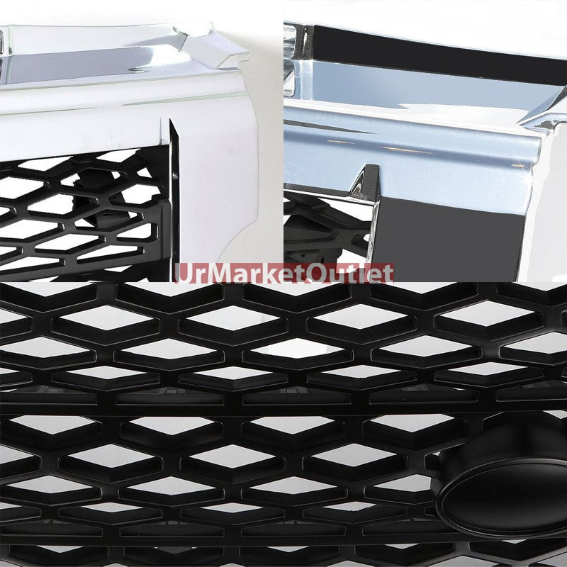 Chrome Frame/Black Diamond Mesh Style Front Grille For 05-09 LR3 Discovery 3 HSE