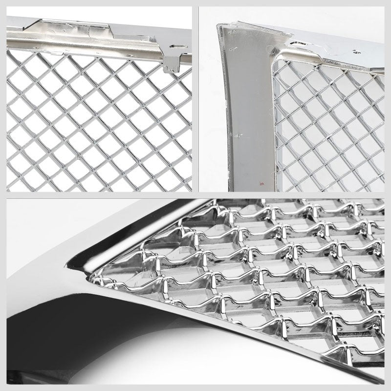 Chrome Diamond Mesh Style Front Grille For 07-13 Chevrolet Silverado 1500 V6/V8