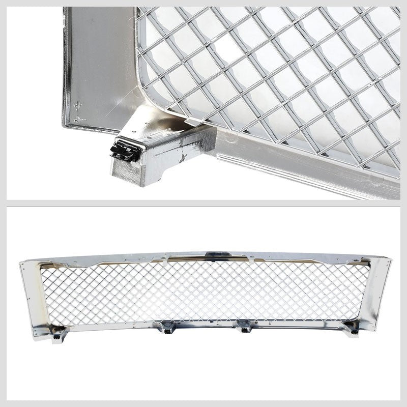 Chrome Diamond Mesh Style Front Grille For 07-13 Chevrolet Silverado 1500 V6/V8
