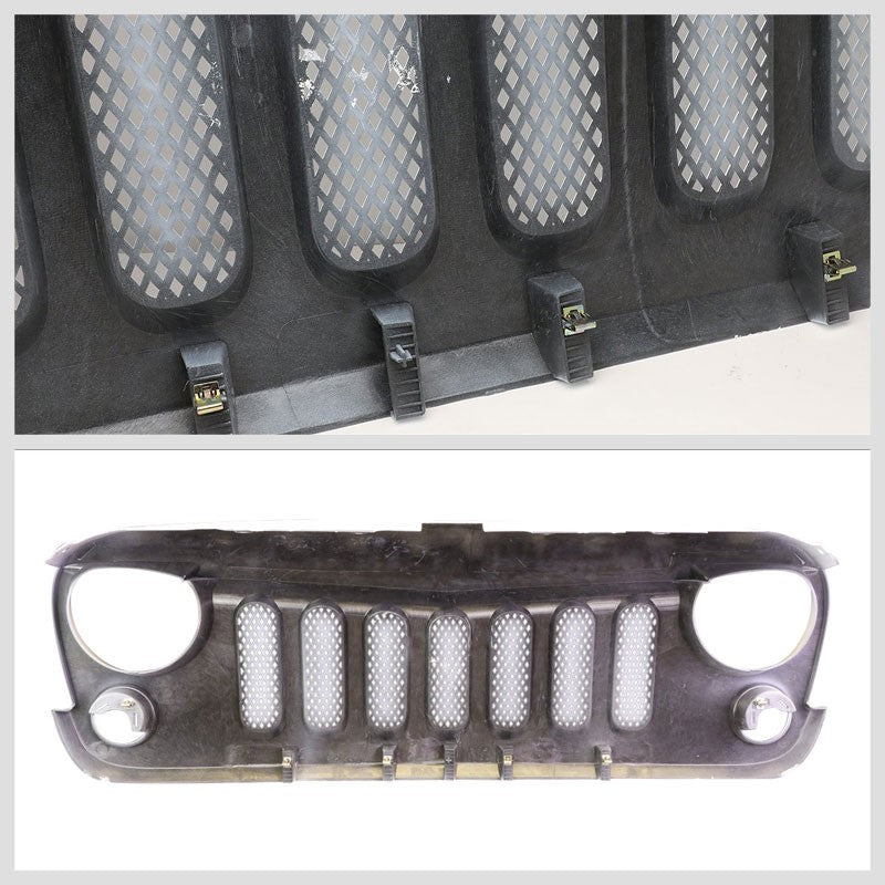 White Angry Bird/Diamond Mesh Style Front Grille For 07-15 Jeep Wrangler JK V6
