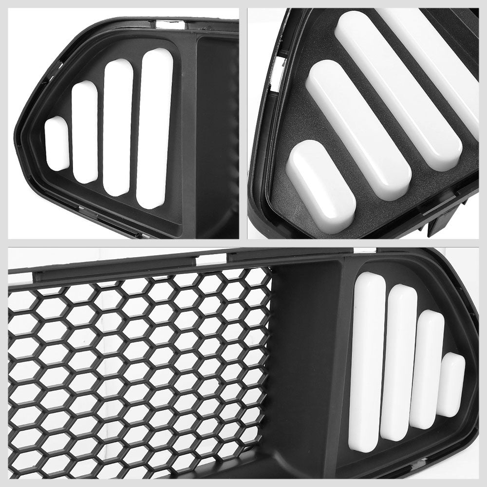 Black Mesh Style Bar Style LED DRL Front Grille Set For 15-17 Ford Mustang
