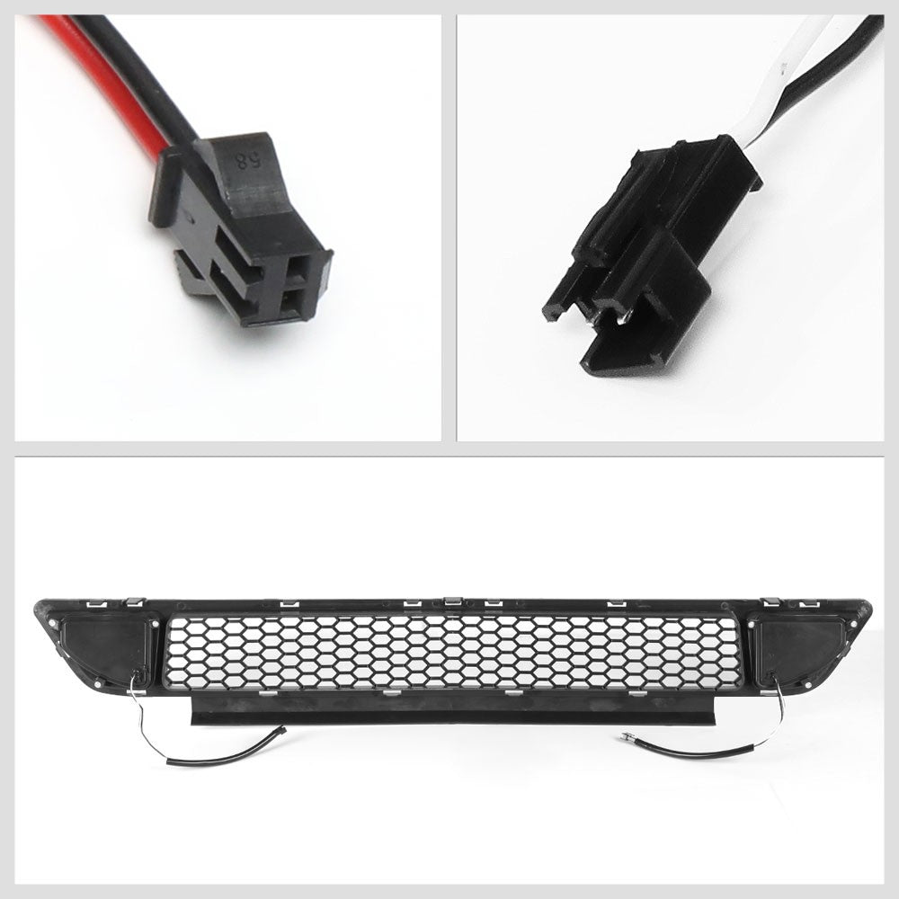 Black Mesh Style Bar Style LED DRL Front Grille Set For 15-17 Ford Mustang