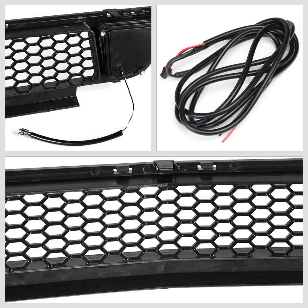Black Mesh Style Bar Style LED DRL Front Grille Set For 15-17 Ford Mustang