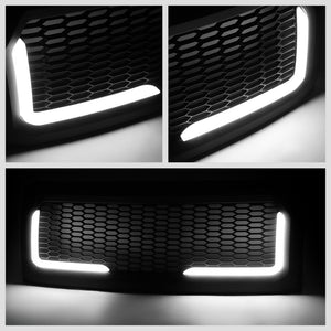 Matte Black Honeycomb Front Grille L-Shape LED Bar 09-14 Ford F-150 BFC-FGR-1-LB-013-T7