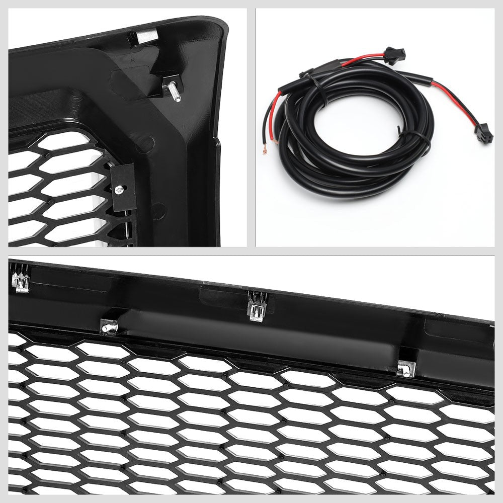 Matte Black Honeycomb Front Grille L-Shape LED Bar 09-14 Ford F-150 BFC-FGR-1-LB-013-T7