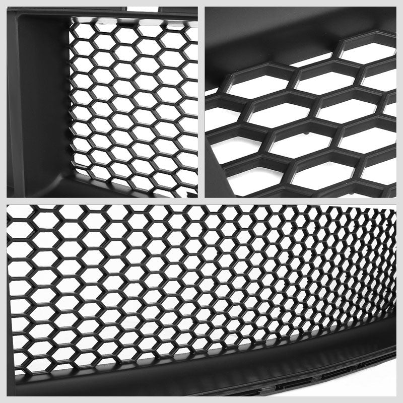 Honeycomb Matte Black Front Up Grille +LED DRL Running Light For 15-17 Mustang