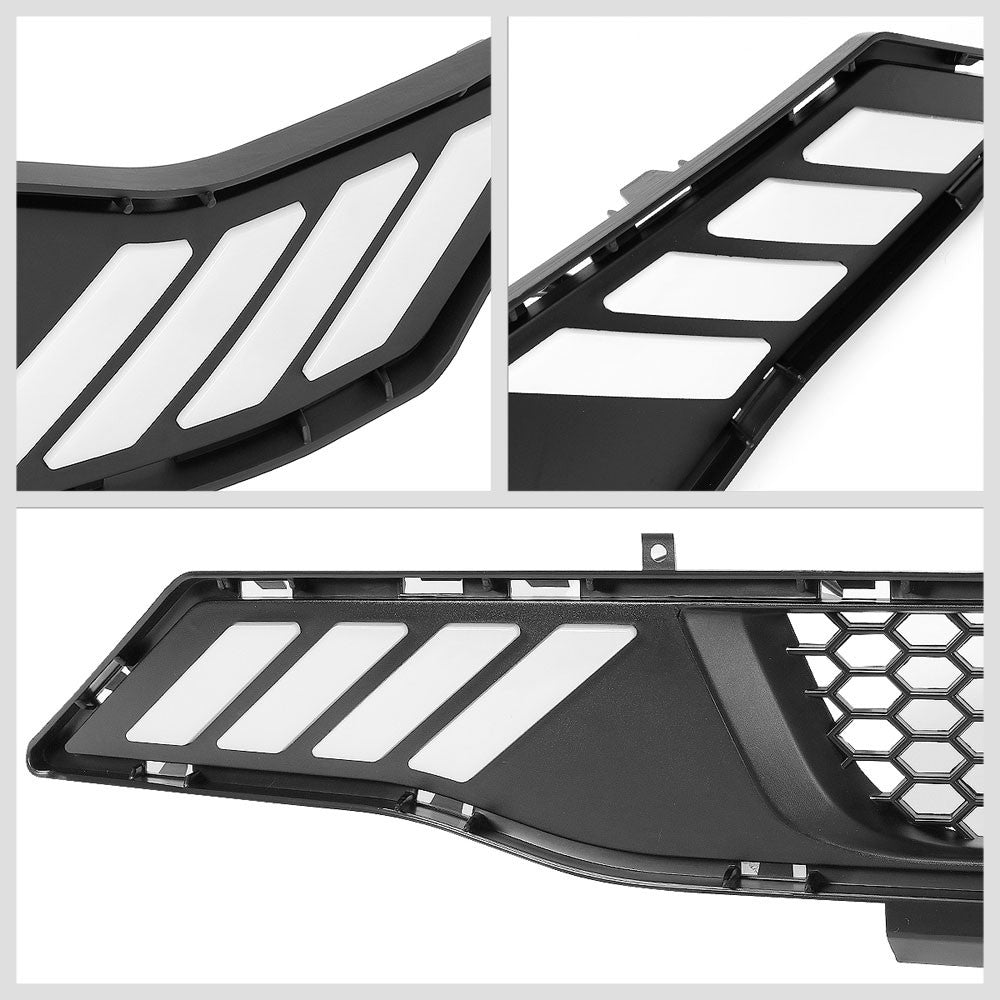 Black Mesh Style Bar Style LED DRL Front Lower Grille For 18-20 Ford Mustang