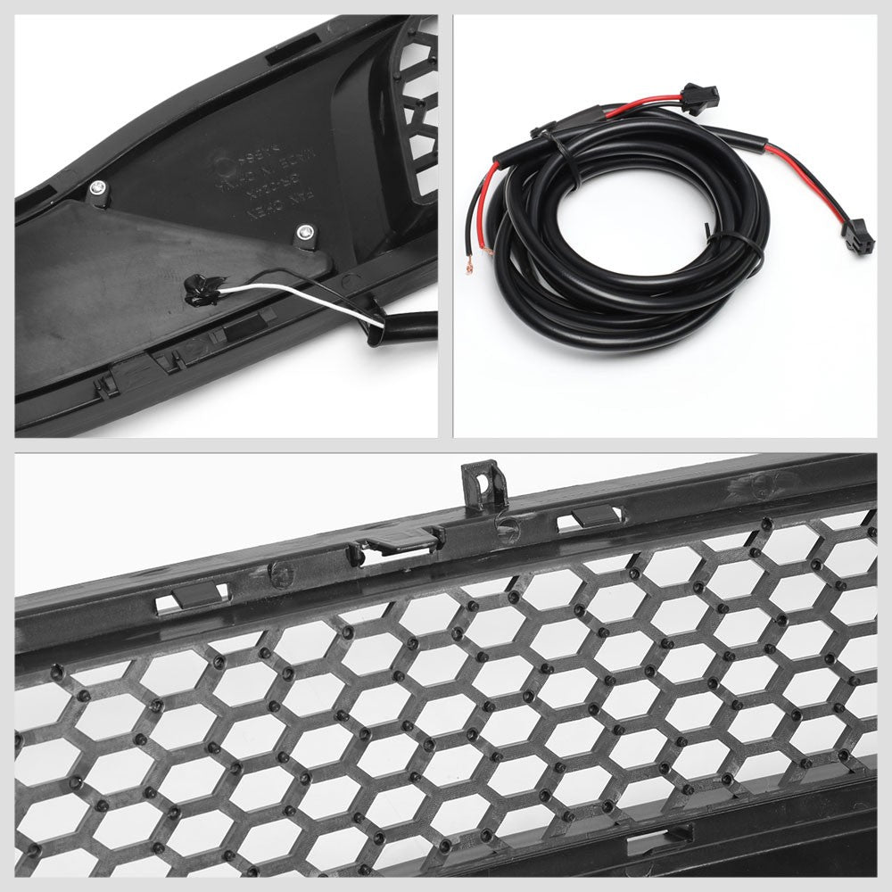 Black Mesh Style Bar Style LED DRL Front Lower Grille For 18-20 Ford Mustang