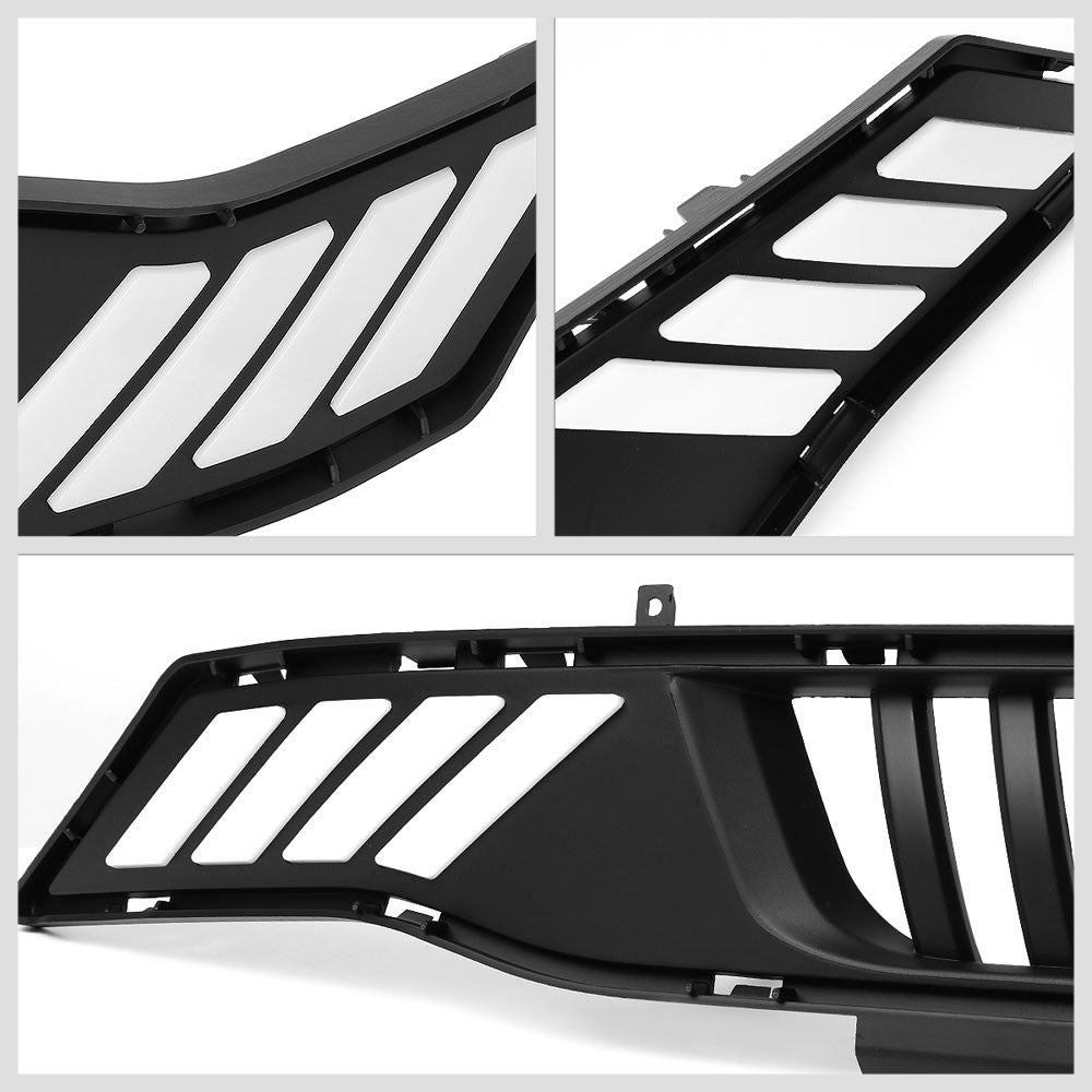 Black Vertical Style Bar Style LED DRL Front Lower Grille For 18-20 Ford Mustang