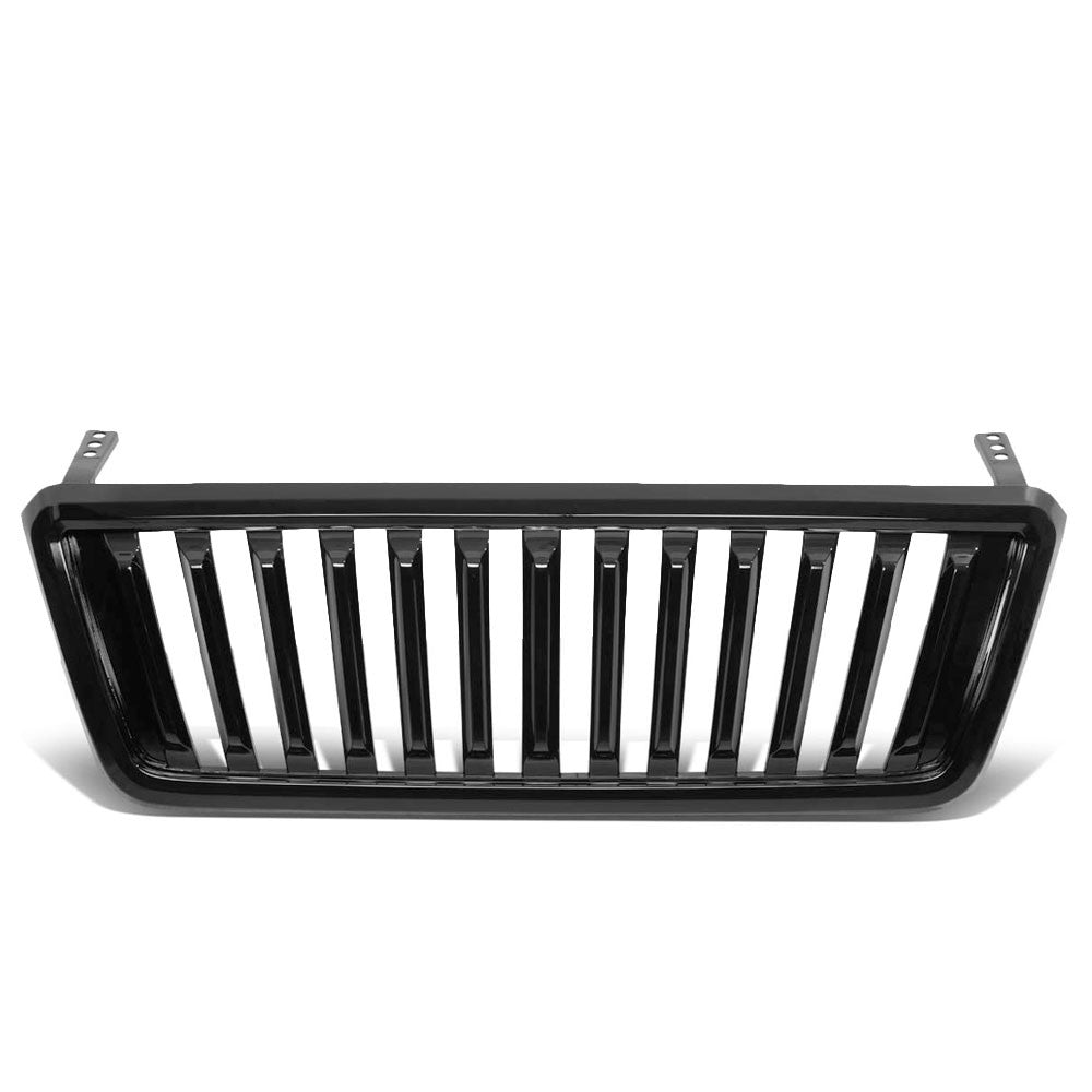 Glossy Black Badgeless Fence Front Bumper Grille For 04-08 Ford F-150