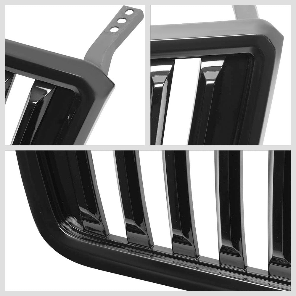 Glossy Black Badgeless Fence Front Bumper Grille For 04-08 Ford F-150