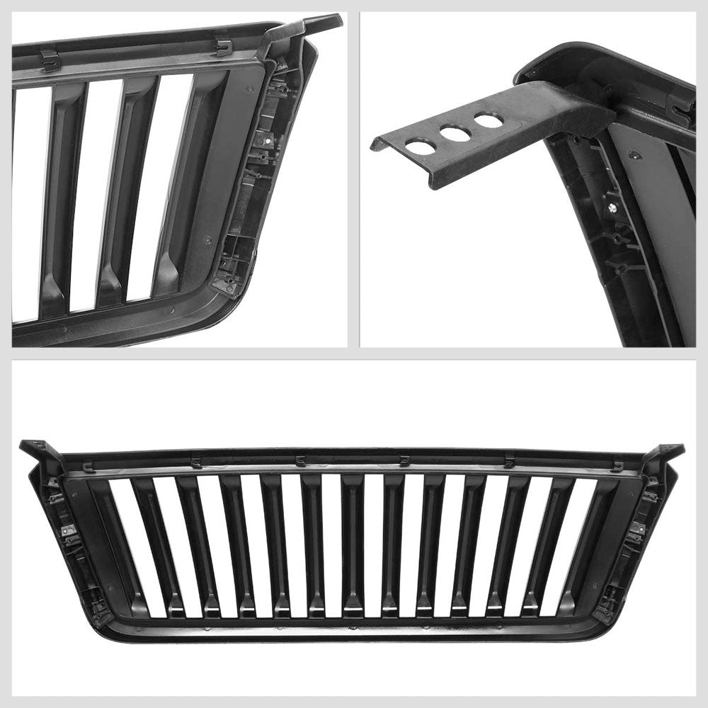 Glossy Black Badgeless Fence Front Bumper Grille For 04-08 Ford F-150