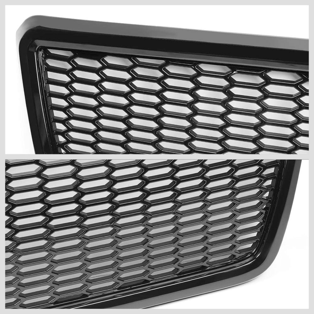 Glossy Black Badgeless Honeycomb Mesh Front Bumper Grille For 04-08 Ford F-150