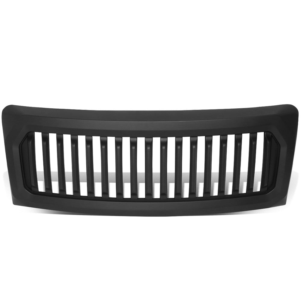 Black Matte Badgeless Vertical Slat Style Front Grille For 09-14 Ford F-150