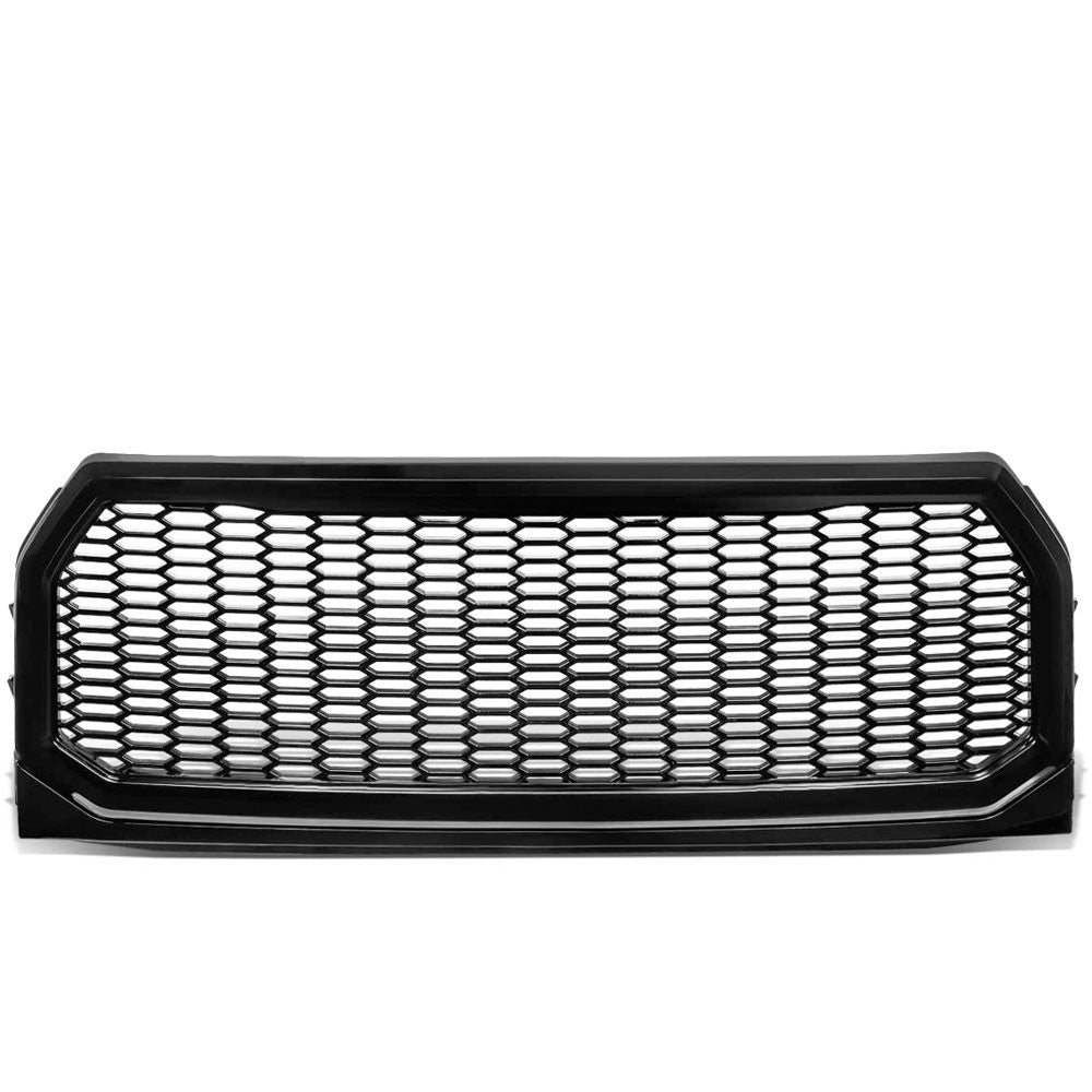 Glossy Black Badgeless Honeycomb Mesh Front Bumper Grille For 15-17 Ford F-150