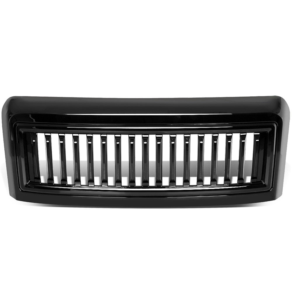 Black Glossy Badgeless Vertical Slat Style Front Grille For 08-10 Ford F-450 SD