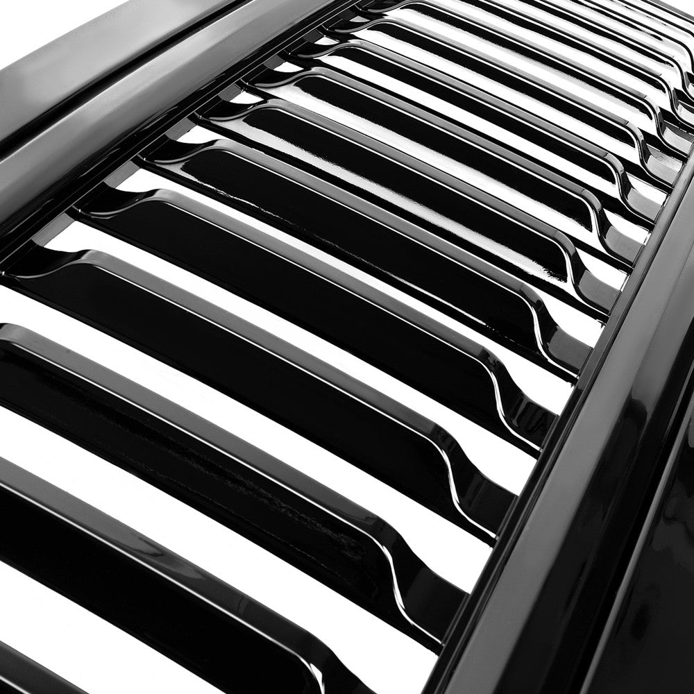 Black Glossy Badgeless Vertical Slat Style Front Grille For 08-10 Ford F-450 SD