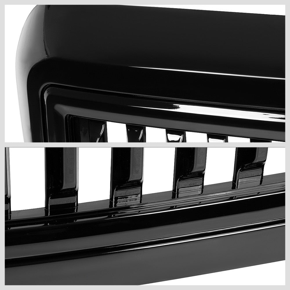 Black Glossy Badgeless Vertical Slat Style Front Grille For 08-10 Ford F-450 SD