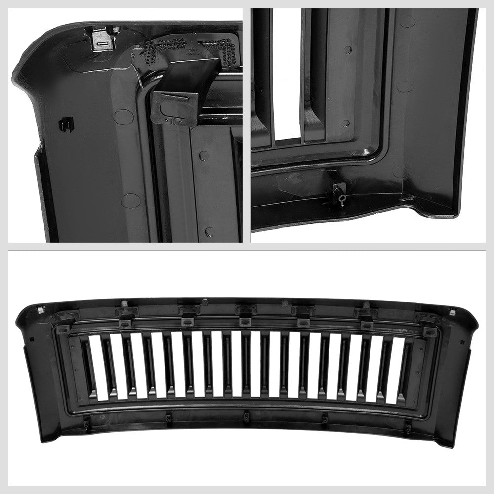 Black Glossy Badgeless Vertical Slat Style Front Grille For 08-10 Ford F-450 SD