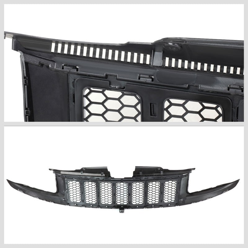 Black Honeycomb Mesh/Chrome Ring Front Grille For 14-16 Grand Cherokee 5.7L/6.4L
