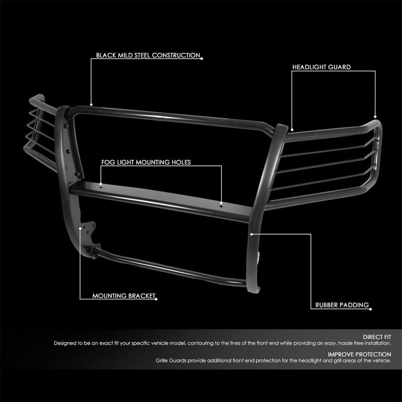 Black Mild Steel Full Front Grille Guard For 07-14 Chevrolet Tahoe 4.8L/5.3L