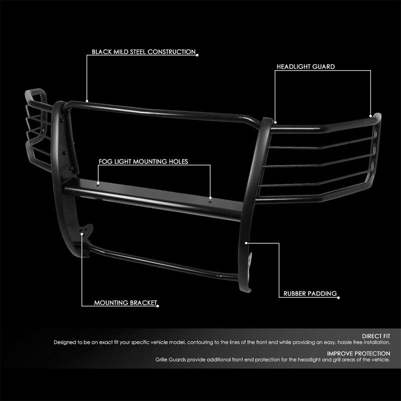 Black Mild Steel Full Front Grille Guard For 11-14 Chevrolet Silverado 2500 HD