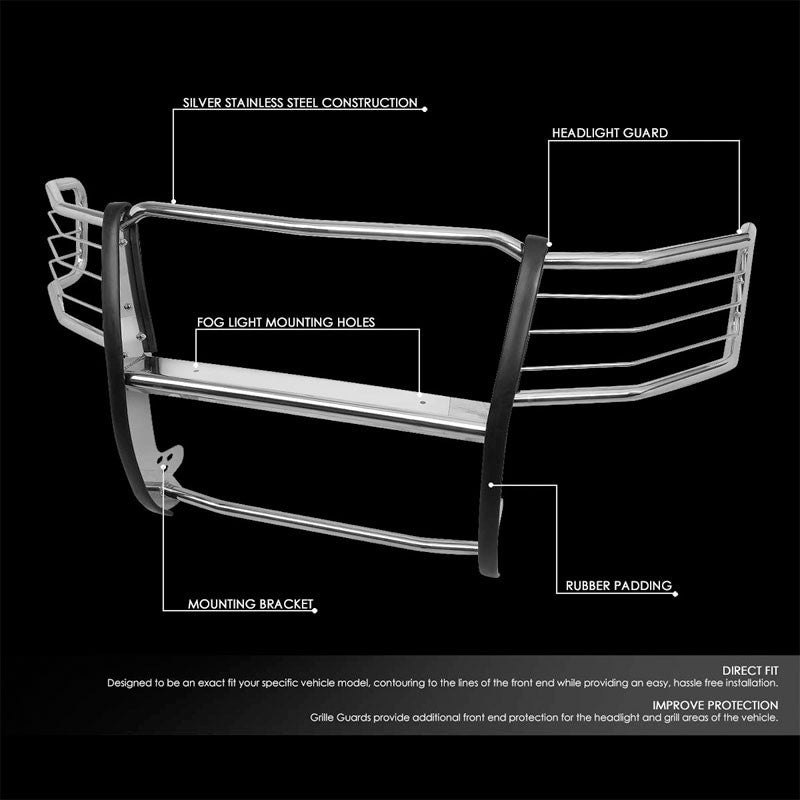 Metallic Mild Steel Full Front Bumper Grille Guard For 11-14 Silverado 2500 HD