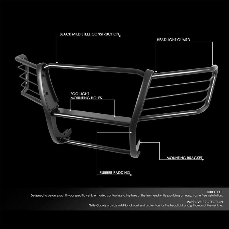 Black Mild Steel Full Front Grille Guard For 04-12 Chevrolet Colorado 2.8L/3.5L