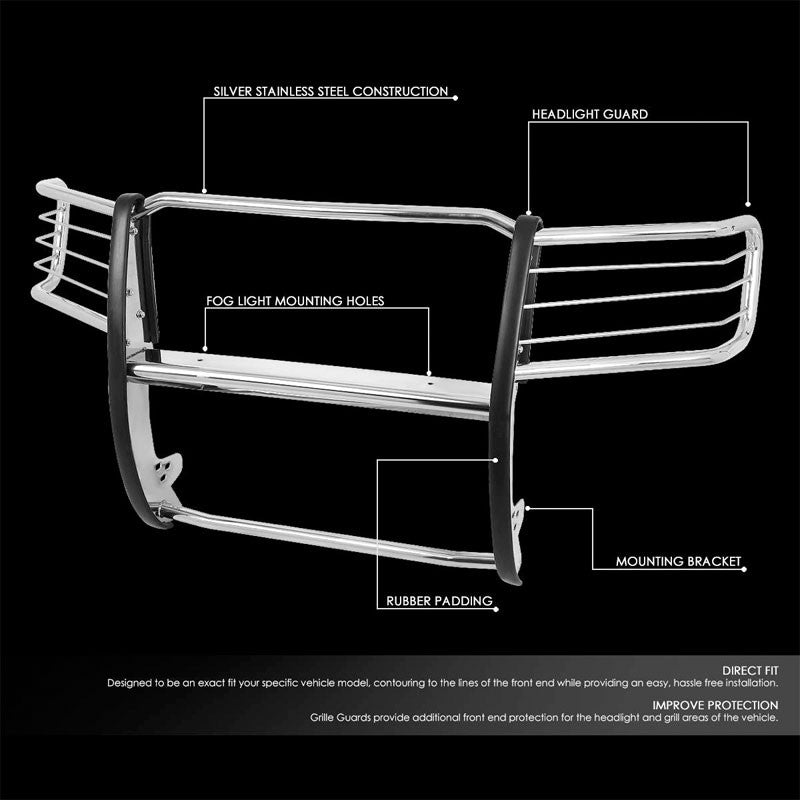 Metallic Mild Steel Full Front Bumper Grille Guard For 11-14 GMC Sierra 2500 HD