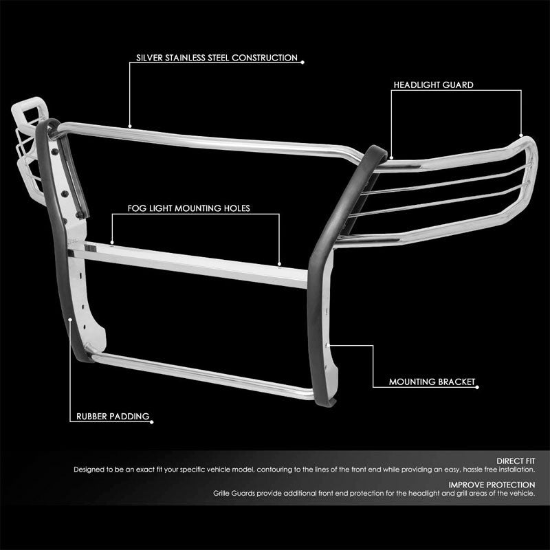 Metallic Mild Steel Full Front Grille Guard For 15-19 Chevrolet Colorado 2.5L
