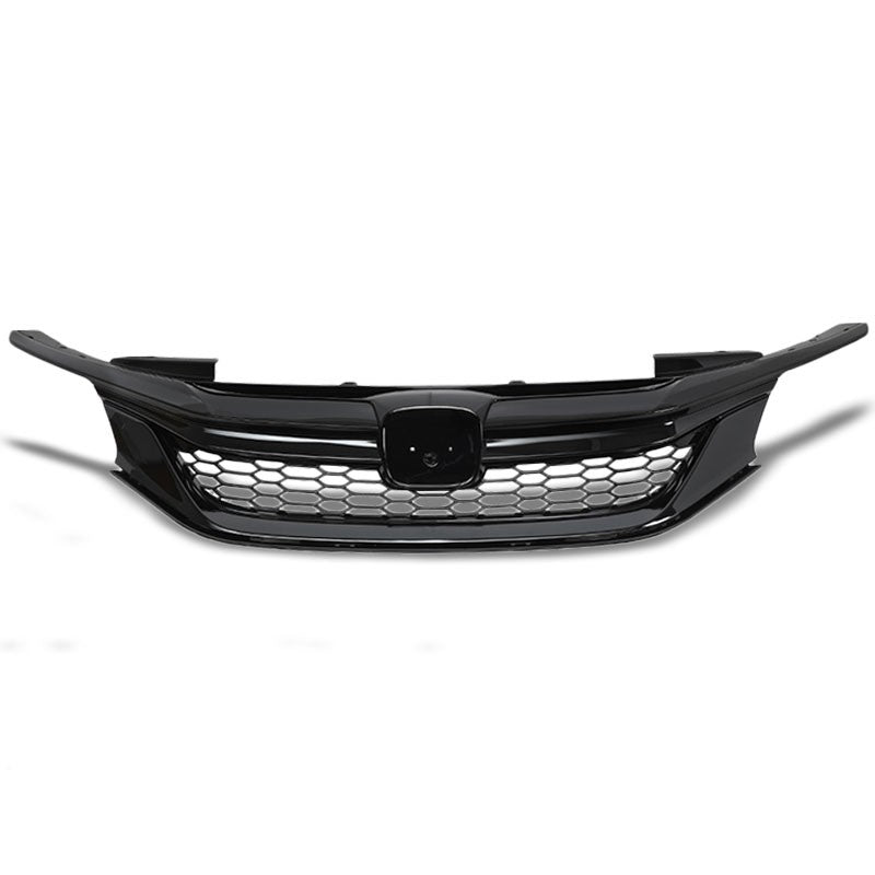 Honeycomb Glossy Black Front Upper Grille For 16-17 Honda Accord Sedan 4-Door