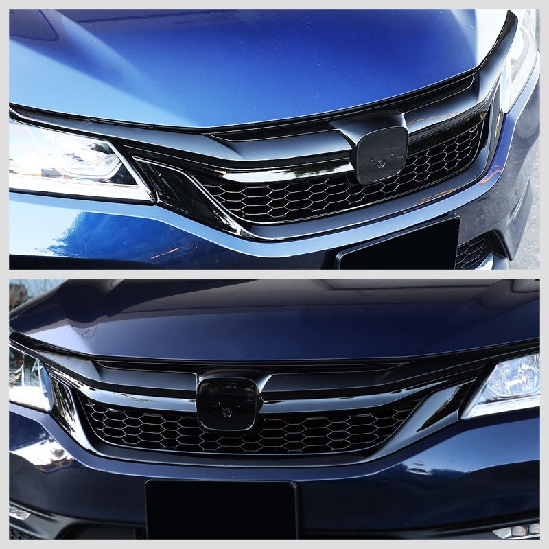 Honeycomb Glossy Black Front Upper Grille For 16-17 Honda Accord Sedan 4-Door