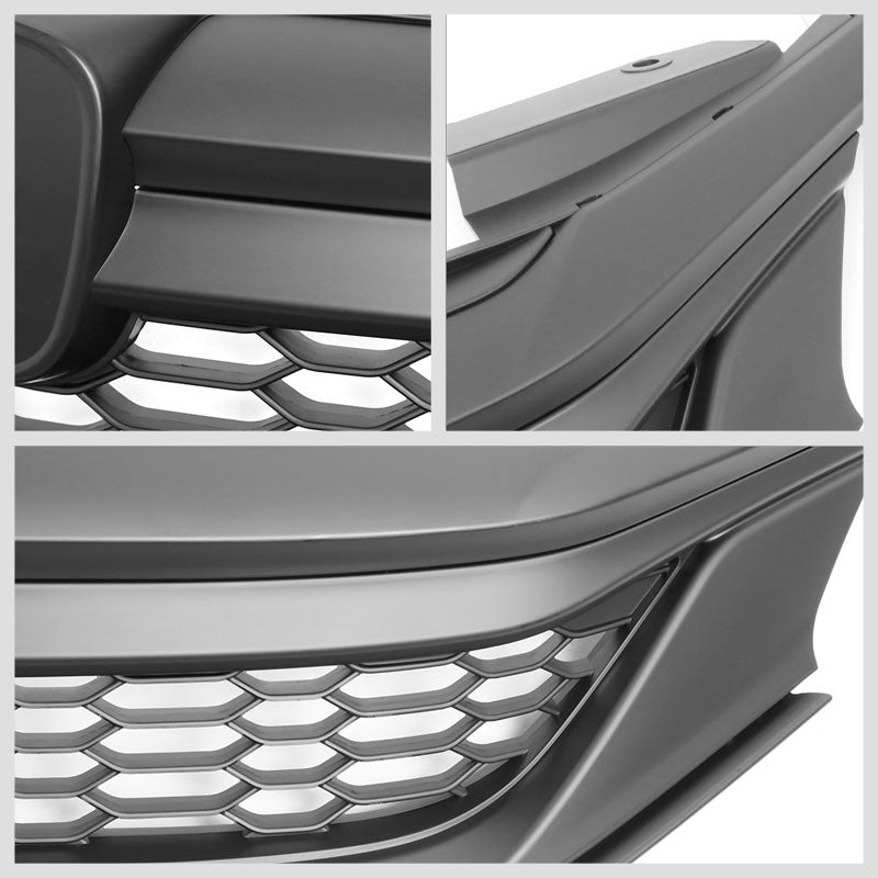 Honeycomb Matte Black Front Upper Grille For 16-17 Honda Accord Sedan 4-Door