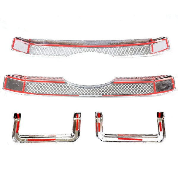 Front Diamond Mesh Grille Overlay Cover For For 11-16 F-250/F-350 Super Duty