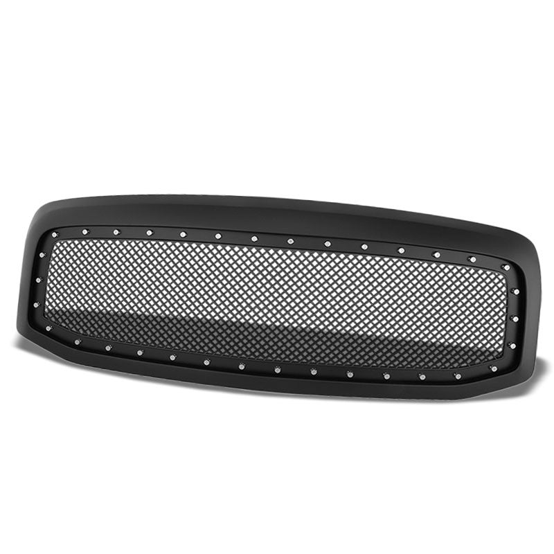Black Rivet Diamond Mesh Style Front Replacement Grille For 06-09 Ram 2500/3500