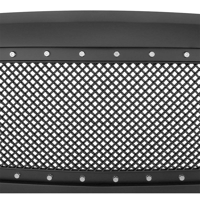 Black Rivet Diamond Mesh Style Front Replacement Grille For 06-09 Ram 2500/3500